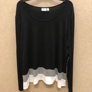 Kim Rogers Black and White Top Size XL